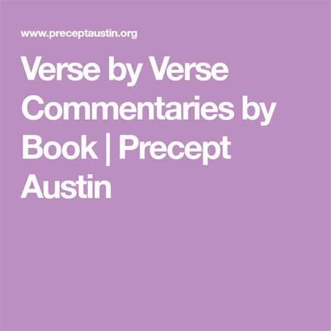 <strong>precept</strong> upon <strong>precept commentary</strong> keyword found websites. . Precept austin commentaries by verse